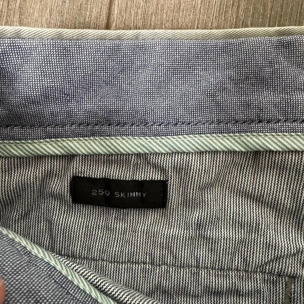 J.Crew Stretch 250 Skinny Chino Pants Mens30x32 Gray Twill Cotton Blend Zip Fly